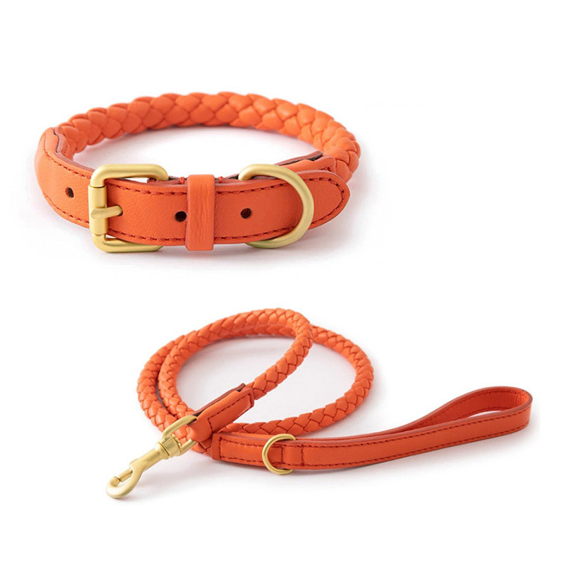 Headcollar Rope Set - Regulowany, pleciony skórzany zestaw obroży i