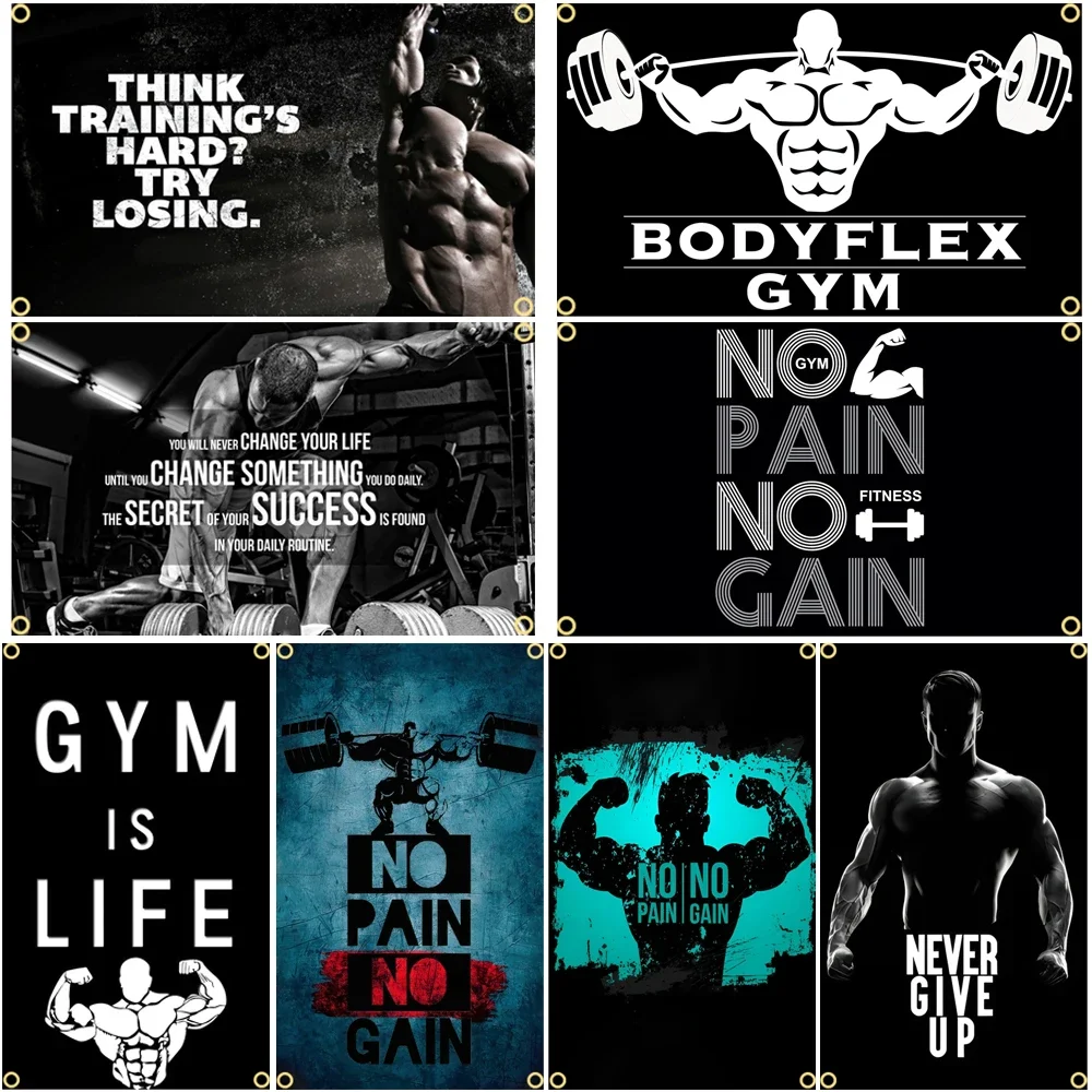 Outdoor Sport Club - GYM Flaga Znaki wiadomości Slogan Ćwiczenia